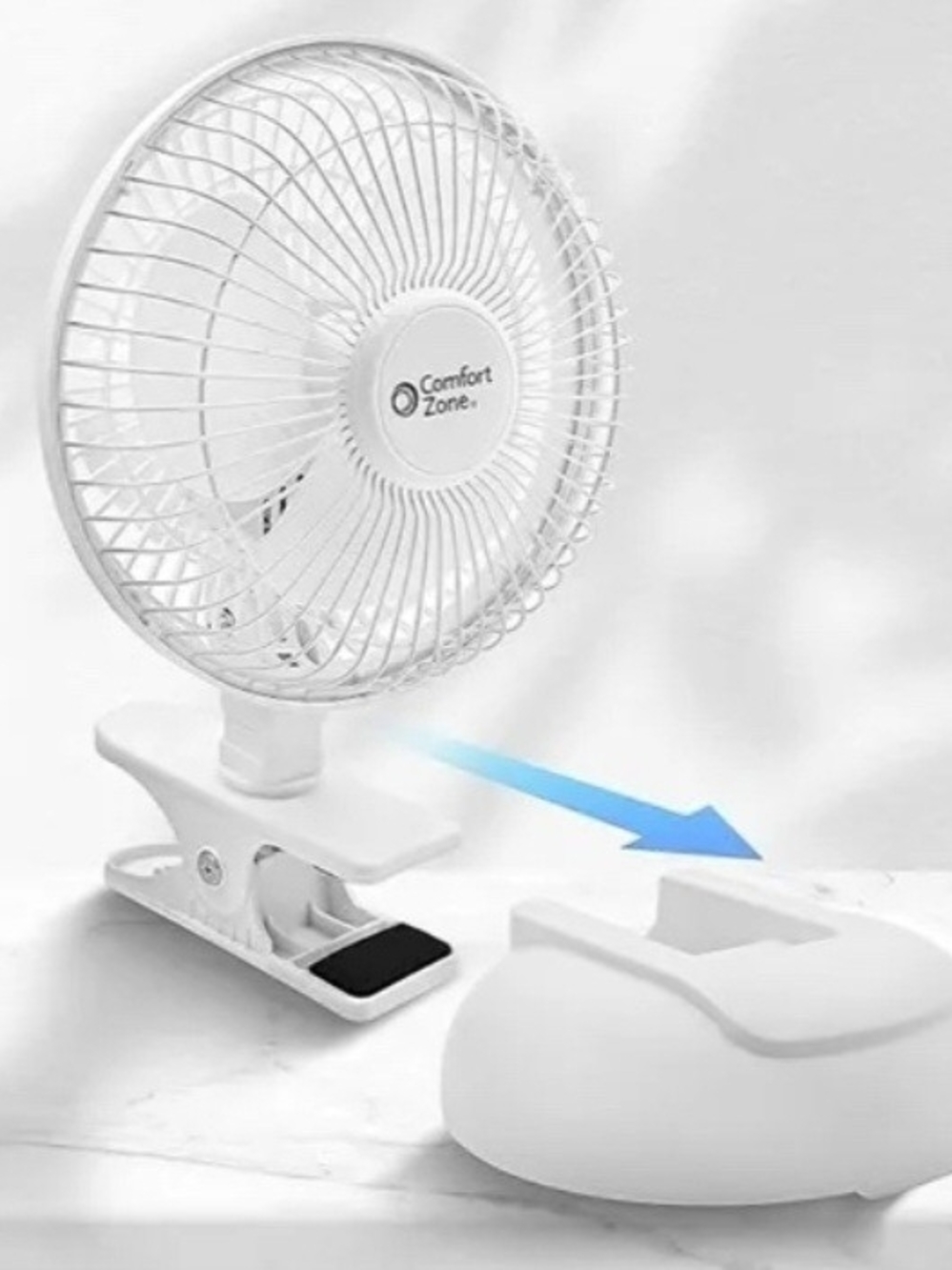 New In Box! Areoplus 6" Clip On Fan With Base